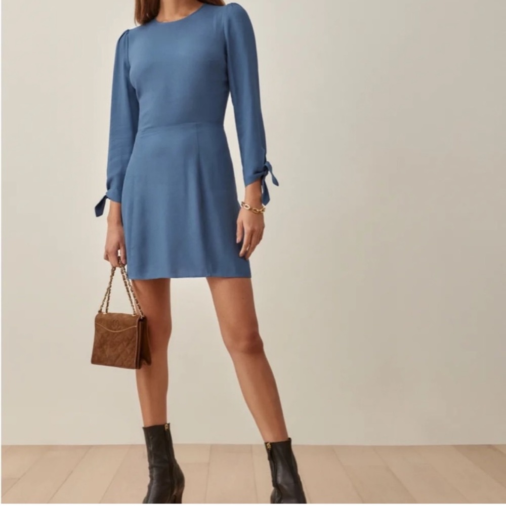 Never Worn (without tags) Reformation Reuben Dress with sleeves and back cutouts